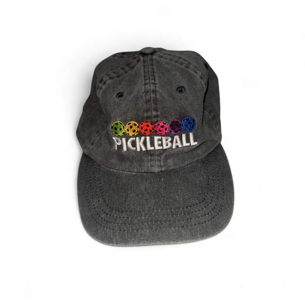 Gray Rainbow Embroidered Pickleball hat‎ unisex men women